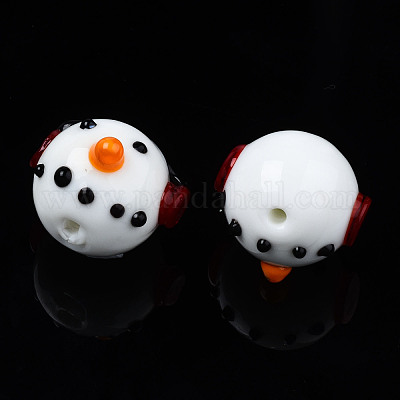 Handmade Bumpy Lampwork Beads Strands&nbsp;LAMP-N021-028-1