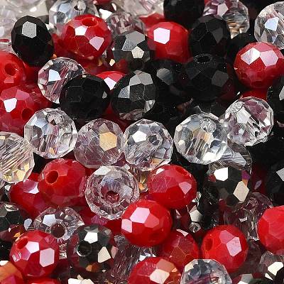 ガラスビーズ  多面カット  ロンデル  銀  6x5mm  穴：1mm  約2360個/500g&nbsp;EGLA-A034-LM6mm-14-1