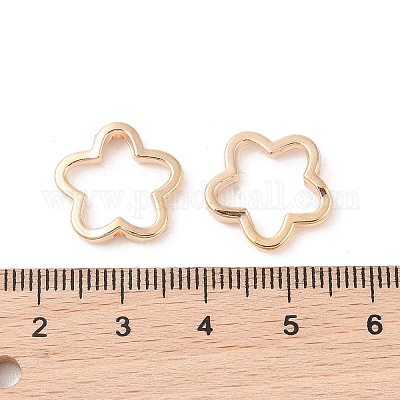 Ccbプラスチックビーズフレーム  花  ゴールドカラー  16x3mm  穴：1.4mm  内径：10x14mm&nbsp;CCB-N006-50G-1