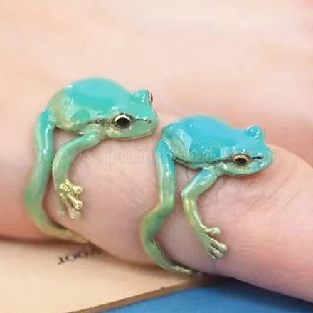 Wholesale Frog Alloy Enamel Cuff Rings - Pandahall.com
