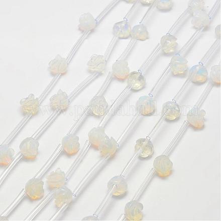 オパライトの散りばめられたビーズ  ローズ  10x5~9mm  穴：1mm&nbsp;G-O156-B-12-1