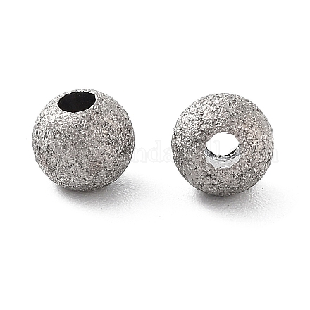 チタンビーズ  ラウンド  テクスチャ  ステンレス鋼色  5x4.8mm  穴：1.6mm&nbsp;STAS-R224-02C-P-1