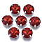 Sew on Rhinestone, Glass Rhinestone, Multi-strand Links, with Stainless Steel Settings, Garments Accessories, Faceted, Satellite, Light Siam, 12x7mm, Hole: 1.2mm