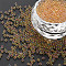 DIY Nail Art Decoration Mini Glass Beads, Tiny Caviar Nail Beads, AB Color Plated, Round, No Hole, Sandy Brown, 2mm, about 450g/bag
