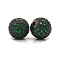 Brass Cubic Zirconia Beads, Round, Gunmetal, 10mm, Hole: 2mm