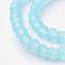 Baking Paint Transparent Glass Bead Strands, Frosted, Round, Light Sky Blue, 4mm, Hole: 1.1~1.6mm, about 200pcs/strand, 31.4 inch