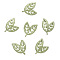 Spray Painted Alloy Pendants, Leaf Charms, Pale Green, 18x14mm, 2pcs/set