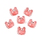 Transparent Glass Beads, Hand Painted Beads, Crab, Light Salmon, 12.5x14x7mm, Hole: 1mm