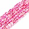Synthetic Moonstone Beads Strands, Round, Deep Pink, 6mm, Hole: 0.8mm, about 63pcs/strand, 14.57''~15.55''(37~39.5cm)
