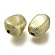 UVメッキ CCB プラスチックビーズ  テクスチャー  オーバル  シャンパンゴールド  15.5x12x10mm  穴：2mm&nbsp;CCB-D008-05G-2