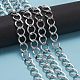 アイアン製ツイストチェーン  溶接されていない  スプールで  菱形リンク  プラチナ  13.5x11x1mm  約328.08フィート（100m）/ロール&nbsp;CH-R005-13x11mm-P-2