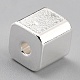 真鍮ビーズ  長持ちメッキ  キューブ  925銀メッキ  5x5x5mm  穴：1.2mm&nbsp;KK-O133-309A-S-3