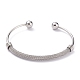 Tarnish Resistant 304 Stainless Steel Torque Bangles&nbsp;BJEW-O182-01P-1