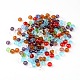 カット加工ロンデル透明ガラスビーズ  ミックスカラー  4x3mm  穴：1mm&nbsp;GLAA-R152-4mm-M1-3