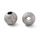 チタンビーズ  ラウンド  テクスチャ  ステンレス鋼色  5x4.8mm  穴：1.6mm&nbsp;STAS-R224-02C-P-1