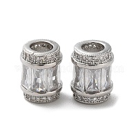 Brass Micro Pave Cubic Zirconia European Beads&nbsp;KK-F872-03P