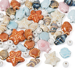 46Pcs 14 Styles Ocean Series Handmade Porcelain Beads&nbsp;PORC-TA0001-75