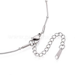 1mm 304ステンレススチール製サテライトチェーンネックレス  変色しない  ステンレス鋼色  15.94~16.14インチ（40.5~41cm）&nbsp;NJEW-N058-07A-P