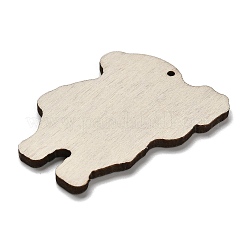 ウッドペンダント  クリスマステーマのチャーム  サンタクロース  45x35x2.5mm  穴：1.6mm&nbsp;WOOD-Z003-01B