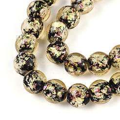 Handmade Foil Glass Beads Strands&nbsp;FOIL-N029-05E