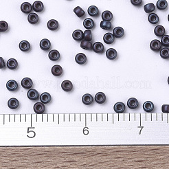 MIYUKIラウンドロカイユビーズ  日本製シードビーズ  11/0  （rr2016)マットメタリックダークプラムアイリス  2x1.3mm  穴：0.8mm  約5500個/50g&nbsp;SEED-X0054-RR2016