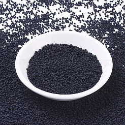 MIYUKIラウンドロカイユビーズ  日本製シードビーズ  11/0  （rr401f）マットブラック  11/0  2x1.3mm  穴：0.8mm  約1111個/10g&nbsp;X-SEED-G007-RR0401F