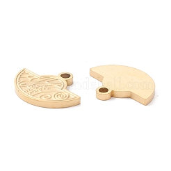 Ion Plating(IP) 304 Stainless Steel Pendant Cabochon Settings for Enamel&nbsp;STAS-P295-13G