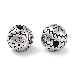 304ステンレススチールビーズ  太陽とラウンド  アンティークシルバー  8.5x8mm  穴：1.6mm&nbsp;STAS-M057-24AS