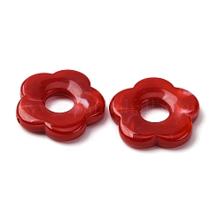 不透明樹脂ビーズ1組  花  ミックスカラー  26x26mm  穴：8mm&nbsp;RESI-H034-18