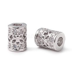 Eco-Friendly Rack Plating Brass Micro Pave Cubic Zirconia Beads&nbsp;KK-F835-30P