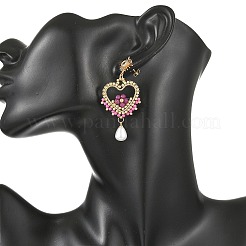 Natural Ruby & Glass Seed Dangle Earrings for Women&nbsp;EJEW-MZ00782-01