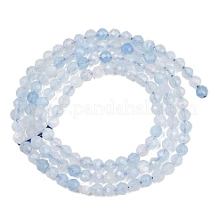 天然石アクアマリンビーズ連売り  多面カット  ラウンド  3~3.3mm  穴：0.7mm  約123~125個/連  15.20''~15.43''（38.6~39.2センチメートル）&nbsp;G-Z163-C01-3mm
