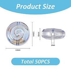 50Pcs Eletroplate Glass Beads&nbsp;GLAA-HS0001-09C