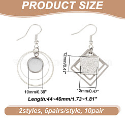10Pairs 2 Styles Brass Dangle Earring Findings&nbsp;EJEW-GA00001