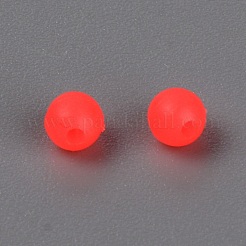 Peフィッシング蓄光ビーズ  魚のアクセサリー  ラウンド  レッド  4mm  穴：1.2mm  1000個/袋&nbsp;FIND-WH0072-15A-B