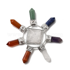 Natural Mixed Stone Pyramid & 7 Chakra Points Energy Generator&nbsp;DJEW-K011-A