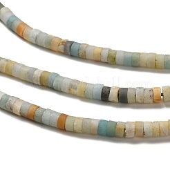 Natural Flower Amazonite Beads Strands&nbsp;G-P575-B43-4x2mm