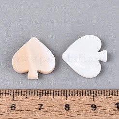 天然淡水シェルビーズ  スペード  貝殻色  17x16.5~17x3mm  穴：0.8~0.9mm&nbsp;BSHE-T014-47