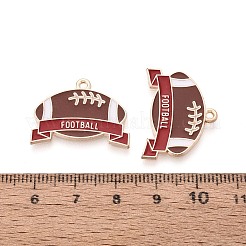 合金エナメルチャーム  ラグビーのチャーム  ゴールドカラー  ココナッツブラウン  19x25x1mm  穴：1.6mm&nbsp;ENAM-T025-02G-13