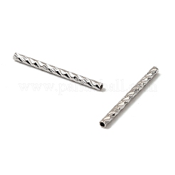 真鍮製チューブビーズ  長持ちメッキ  ラックめっき  プラチナ  20x1.5mm  穴：0.9mm&nbsp;KK-P327-02P