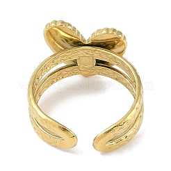 Ion Plating(IP) 304 Stainless Steel Enamel Heart Cuff Finger Rings&nbsp;RJEW-L107-088G-02