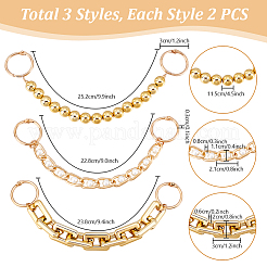 6Pcs 3 Styles Alloy Bag Extender Chains&nbsp;PURS-PH0001-24B