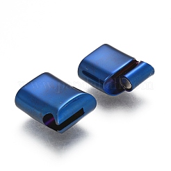 304ステンレススチール製マグネット留め具、接着端付き  長方形  ブルー  29x14x8.5mm  穴：6~7x12mm&nbsp;STAS-F130-39A