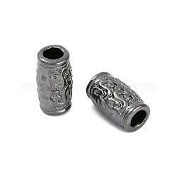 チベット風亜鉛合金ビーズ  鉛フリー＆カドミウムフリー  チューブ  ガンメタ色  12x7mm  穴：3.5mm&nbsp;K08NK052