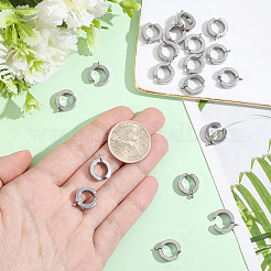 304ステンレススチールフープピアス金具20個  カン付き  ステンレス鋼色  15.5x13x4mm  穴：1.4mm&nbsp;STAS-BBC0010-22