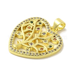 Brass Micro Pave Cubic Zirconia Pendants&nbsp;KK-Z042-21G-02