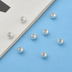 925スターリングシルバービーズ  ラウンド  銀  4mm  穴：1.6mm&nbsp;STER-T002-235S-4mm