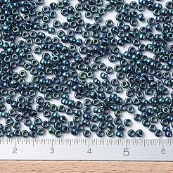 MIYUKIラウンドロカイユビーズ  日本製シードビーズ  (rr467) メタリックインディゴアイリス  11/0  2x1.3mm  穴：0.8mm  約1100PCS /ボトル  10 G /ボトル&nbsp;SEED-JP0008-RR0467