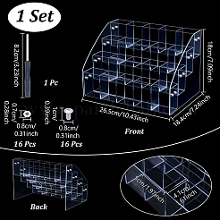 4-Tier Transparent Acrylic Pen Holder Display Stand&nbsp;AJEW-WH0609-334