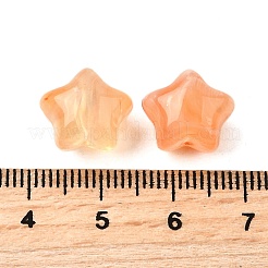 透明なアクリルビーズ  スター  ツートン  ライトサーモン  11x13x10.5mm  穴：1.6mm  約595個/500g&nbsp;MACR-K359-46B